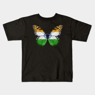 Indian Flag  Butterfly - Gift for Indian From India Kids T-Shirt